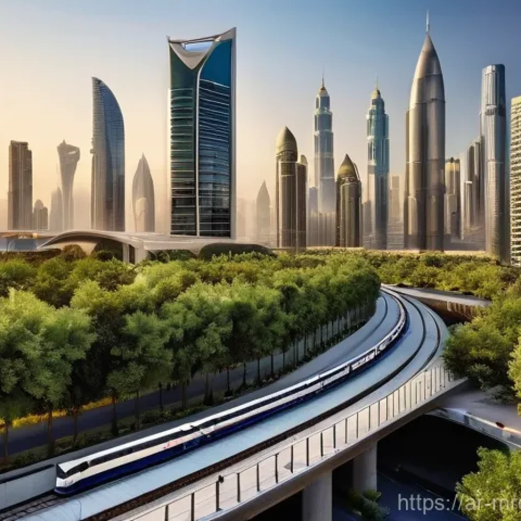 부동산 사이클의 장단기 예측 기법 - **A Thriving Modern Arab Cityscape:**
    "A panoramic, high-resolution view of a vibrant, modern Ar...
