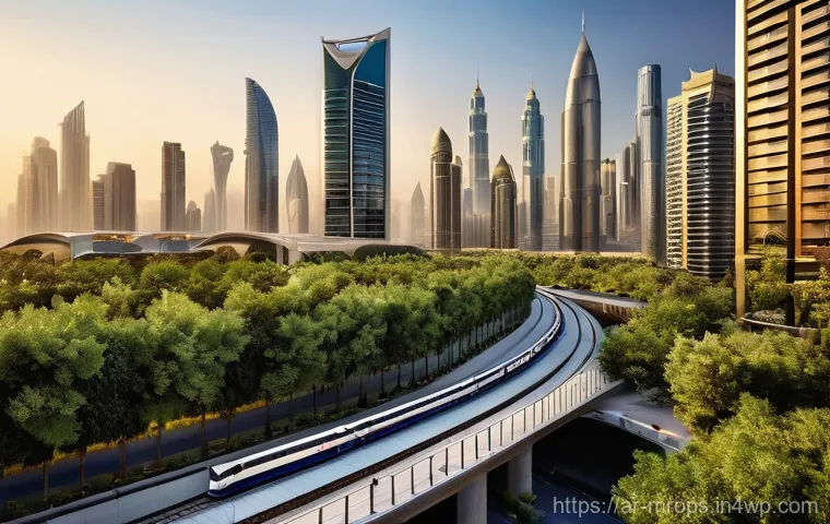 부동산 사이클의 장단기 예측 기법 - **A Thriving Modern Arab Cityscape:**
    "A panoramic, high-resolution view of a vibrant, modern Ar...
