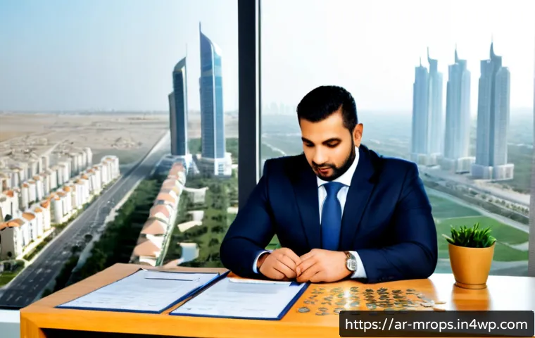 부동산 시장 사이클의 국제적 비교 연구 - Photorealistic real estate market cycle comparison, a professional Arab property analyst in modest b...